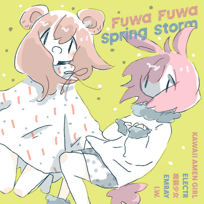 Fuwa Fuwa Spring Storm cover art: two pastel characters against a yellow background